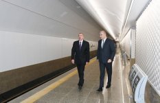 President Ilham Aliyev views work done at Khatai station of Baku Metro (PHOTO)