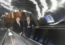 President Ilham Aliyev views work done at Khatai station of Baku Metro (PHOTO)