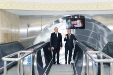 President Ilham Aliyev views work done at Khatai station of Baku Metro (PHOTO)