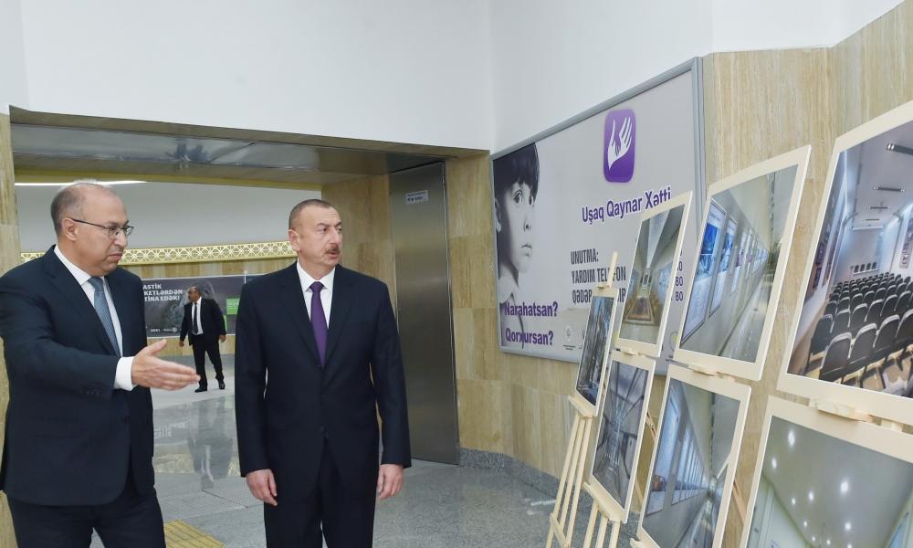 President Ilham Aliyev views work done at Khatai station of Baku Metro (PHOTO)