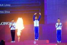Baku hosts award ceremony for winners in finals of individual exercises at 37th  Rhythmic Gymnastics World Championships