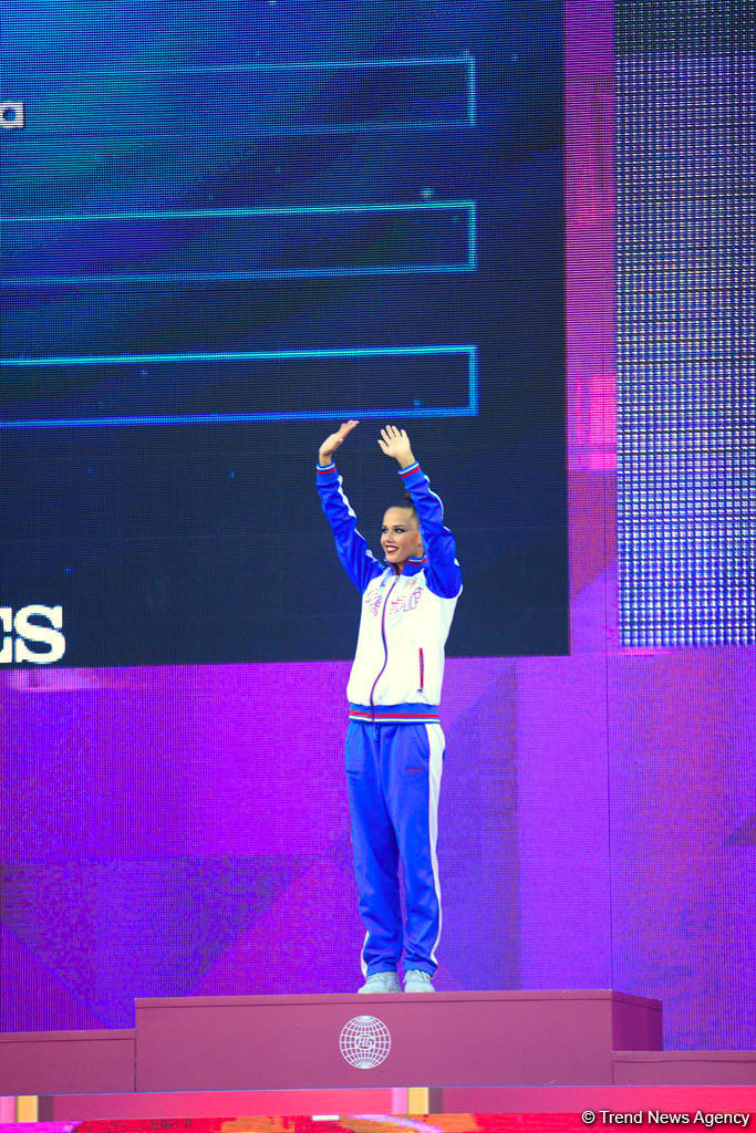 Baku hosts award ceremony for winners in finals of individual exercises at 37th  Rhythmic Gymnastics World Championships
