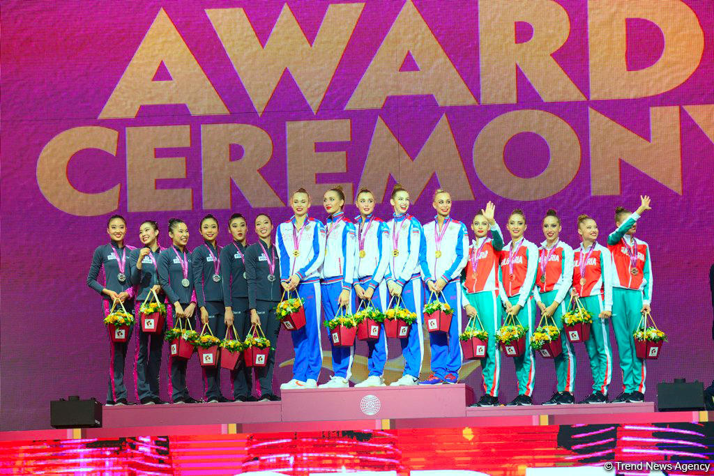 Awarding ceremony of winners of 37th Rhythmic Gymnastics World Championships held in Baku (PHOTO)