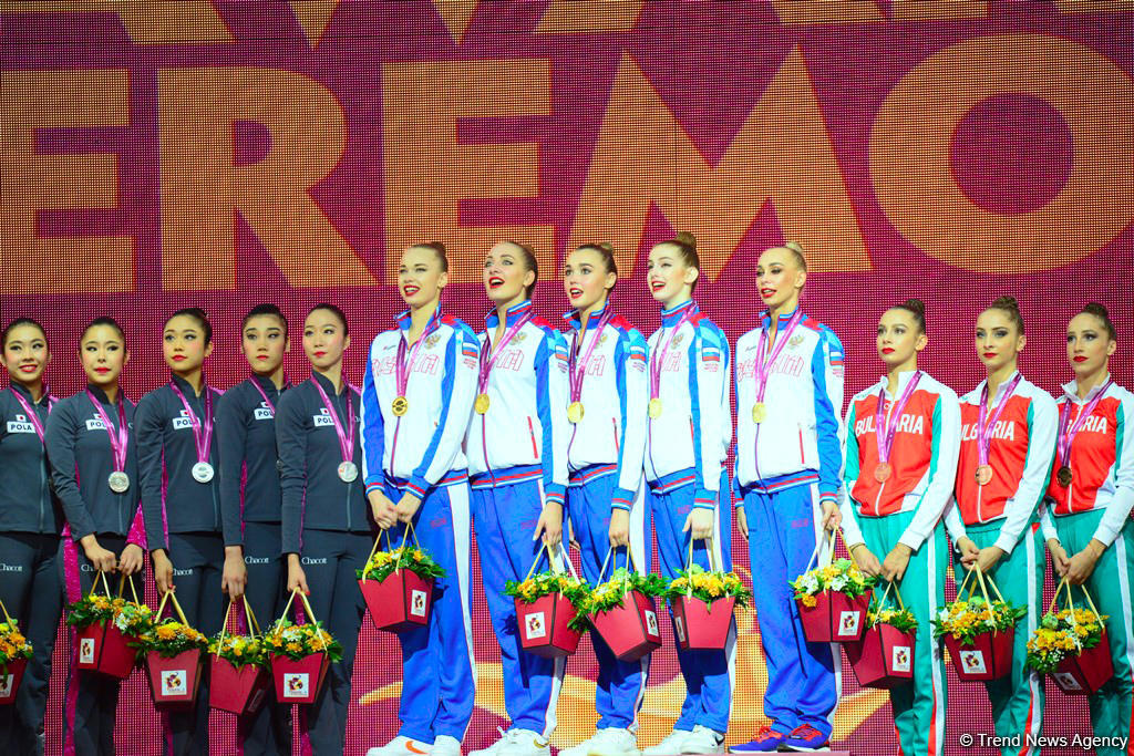 Awarding ceremony of winners of 37th Rhythmic Gymnastics World Championships held in Baku (PHOTO)