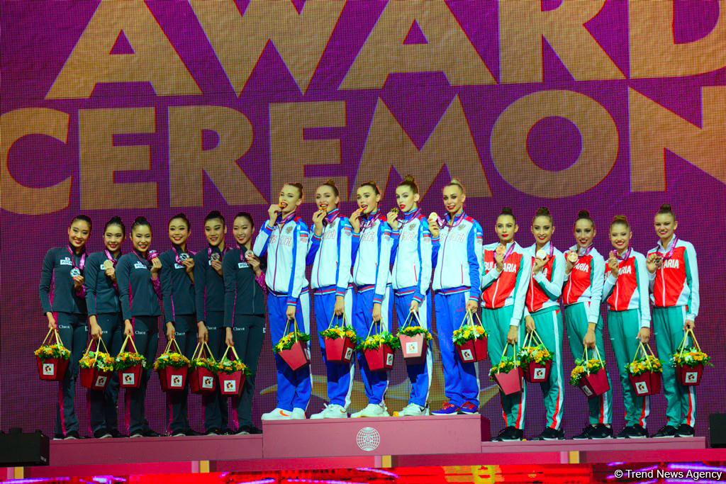 Awarding ceremony of winners of 37th Rhythmic Gymnastics World Championships held in Baku (PHOTO)