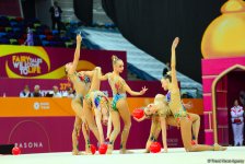 Team competitions in group exercises underway at 37th Rhythmic Gymnastics World Cup in Baku (PHOTO)
