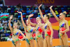 Team competitions in group exercises underway at 37th Rhythmic Gymnastics World Cup in Baku (PHOTO)