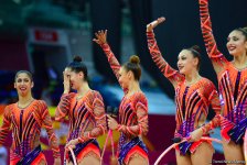 Team competitions in group exercises underway at 37th Rhythmic Gymnastics World Cup in Baku (PHOTO)