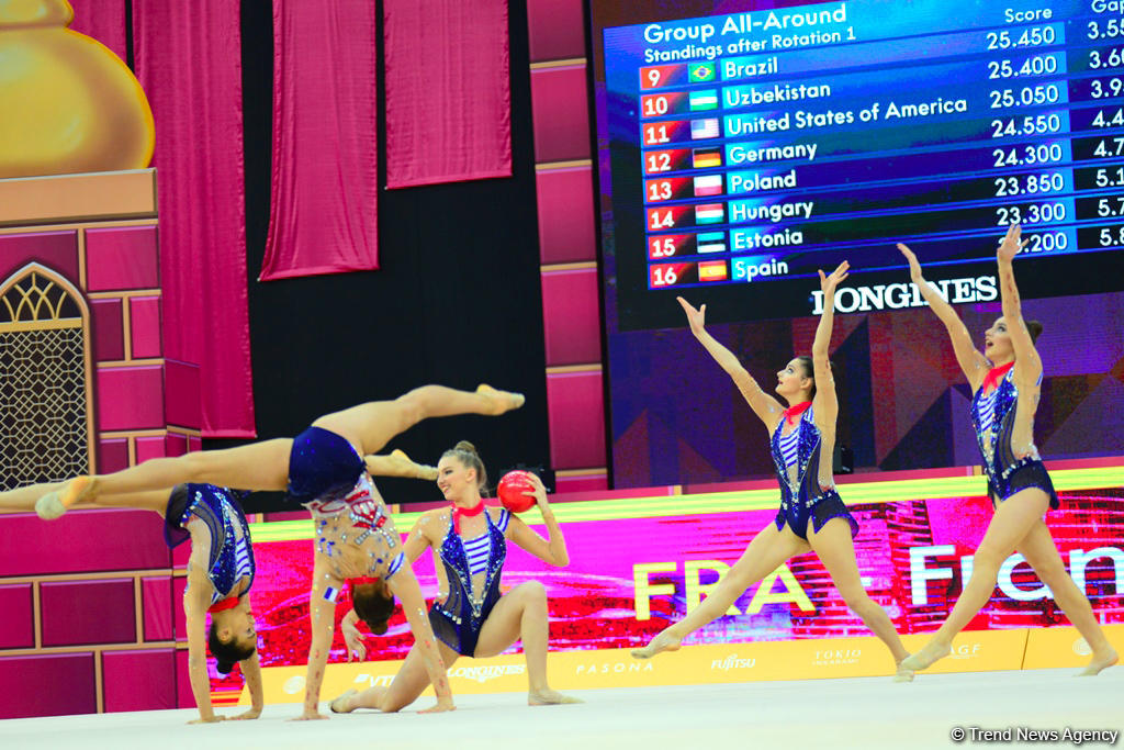 Team competitions in group exercises underway at 37th Rhythmic Gymnastics World Cup in Baku (PHOTO)
