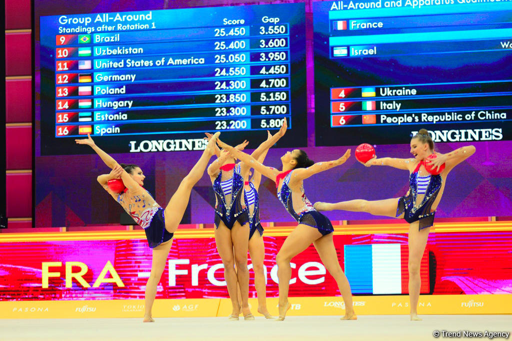 Team competitions in group exercises underway at 37th Rhythmic Gymnastics World Cup in Baku (PHOTO)