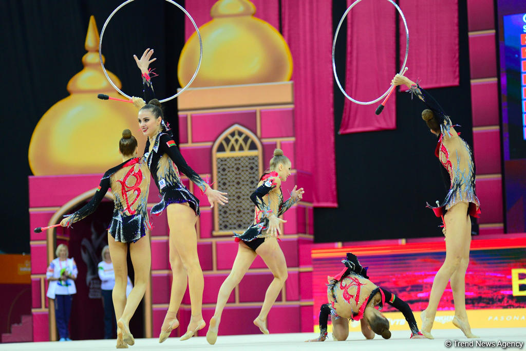 Team competitions in group exercises underway at 37th Rhythmic Gymnastics World Cup in Baku (PHOTO)