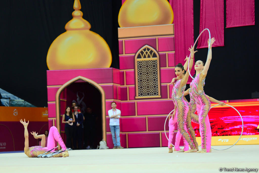 Team competitions in group exercises underway at 37th Rhythmic Gymnastics World Cup in Baku (PHOTO)