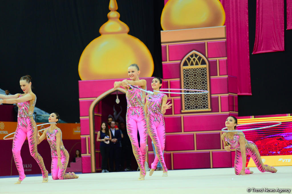 Team competitions in group exercises underway at 37th Rhythmic Gymnastics World Cup in Baku (PHOTO)