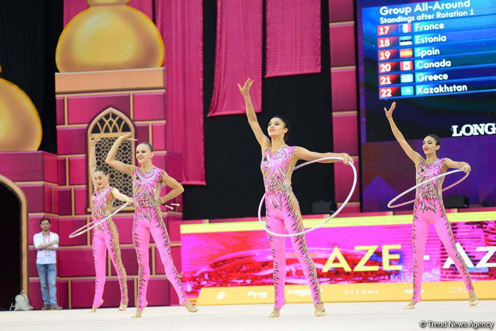Team competitions in group exercises underway at 37th Rhythmic Gymnastics World Cup in Baku (PHOTO)