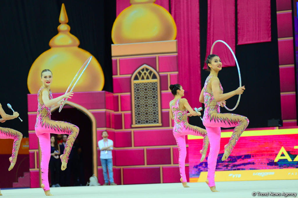 Team competitions in group exercises underway at 37th Rhythmic Gymnastics World Cup in Baku (PHOTO)