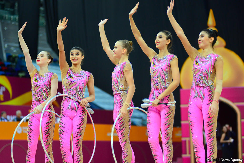 Team competitions in group exercises underway at 37th Rhythmic Gymnastics World Cup in Baku (PHOTO)