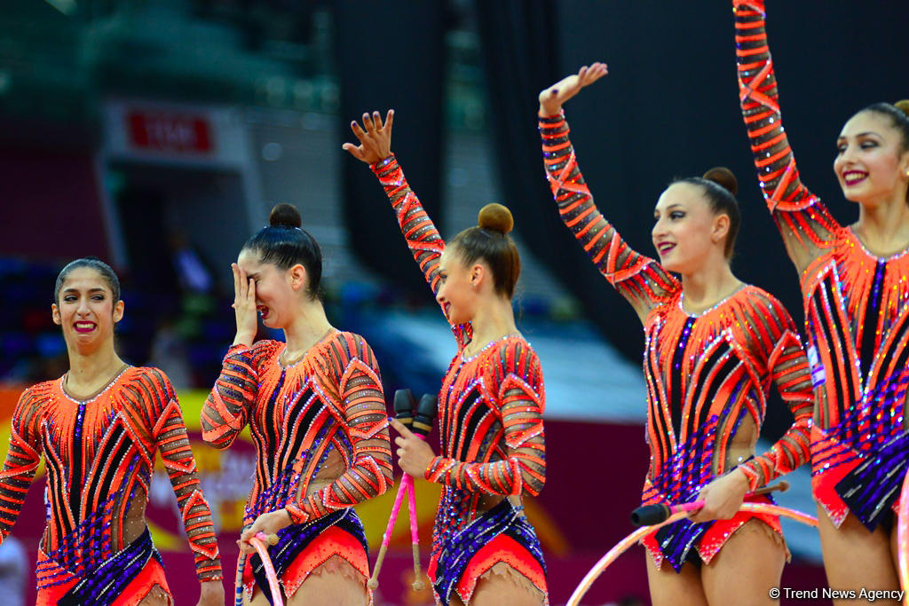 Team competitions in group exercises underway at 37th Rhythmic Gymnastics World Cup in Baku (PHOTO)