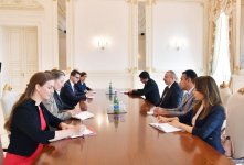 President Ilham Aliyev receives delegation led by president of Swiss Council of States (PHOTO)