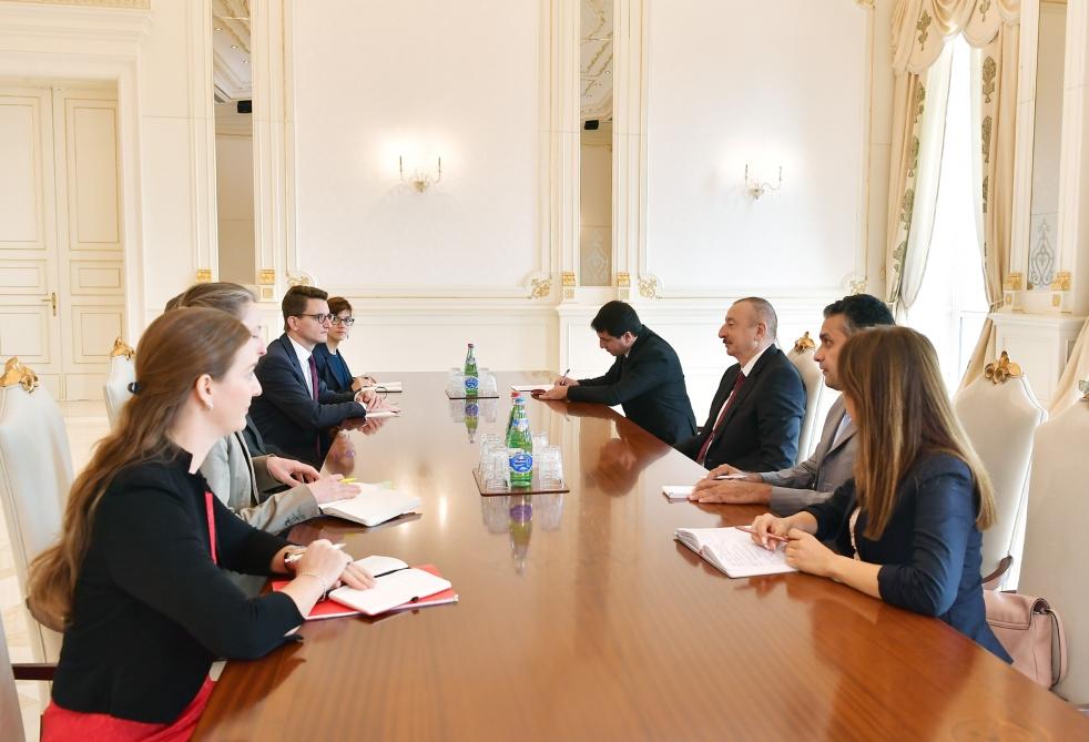 President Ilham Aliyev receives delegation led by president of Swiss Council of States (PHOTO)