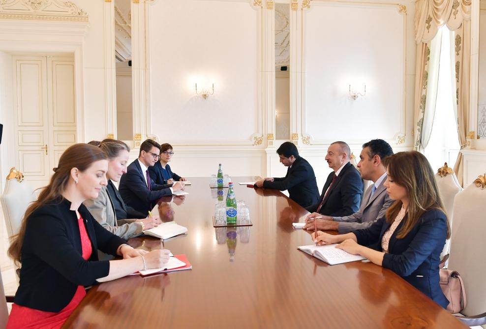 President Ilham Aliyev receives delegation led by president of Swiss Council of States (PHOTO)