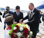 Azerbaijani president arrives in Turkmenistan for working visit (PHOTO)