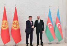 Azerbaijani president meets with Kyrgyz counterpart (PHOTO)