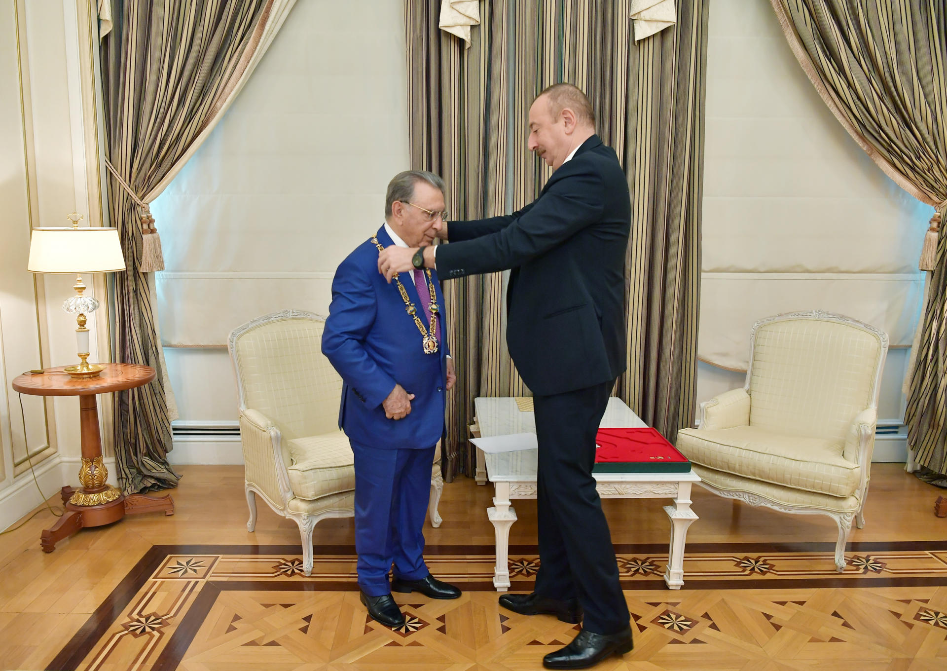 President Ilham Aliyev receives Ramiz Mehdiyev, presents him with "Heydar Aliyev" order (PHOTO)