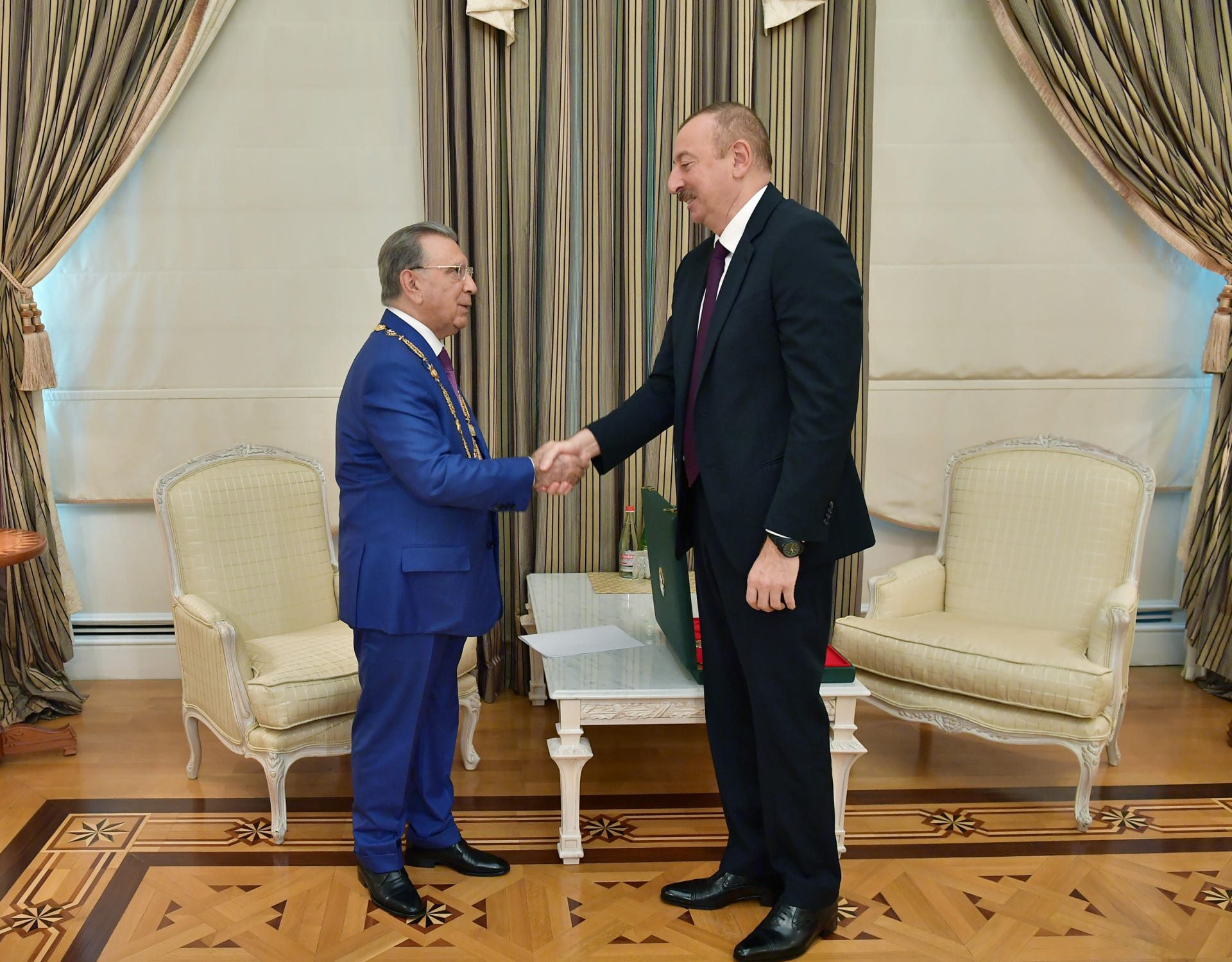 President Ilham Aliyev receives Ramiz Mehdiyev, presents him with "Heydar Aliyev" order (PHOTO)