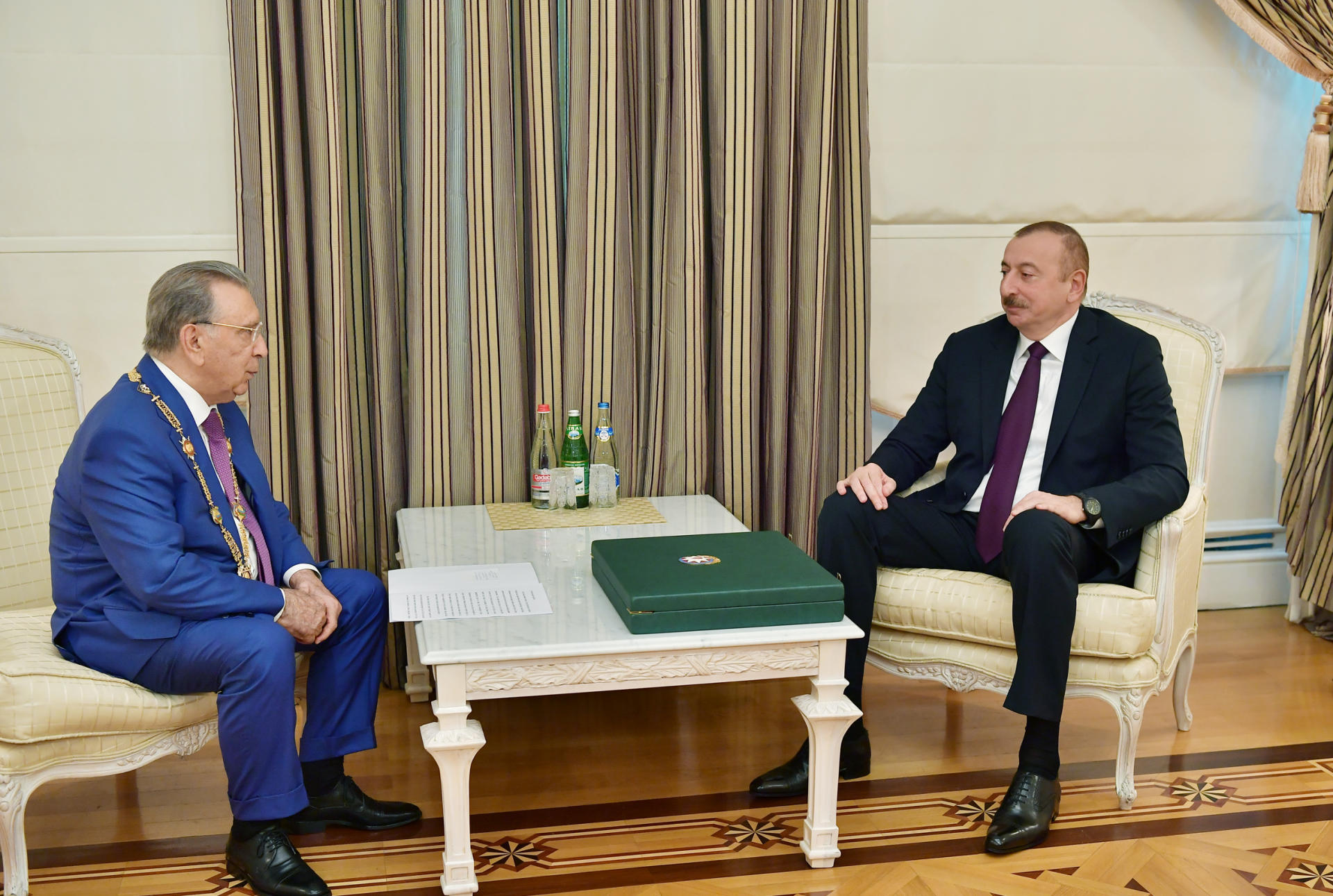 President Ilham Aliyev receives Ramiz Mehdiyev, presents him with "Heydar Aliyev" order (PHOTO)