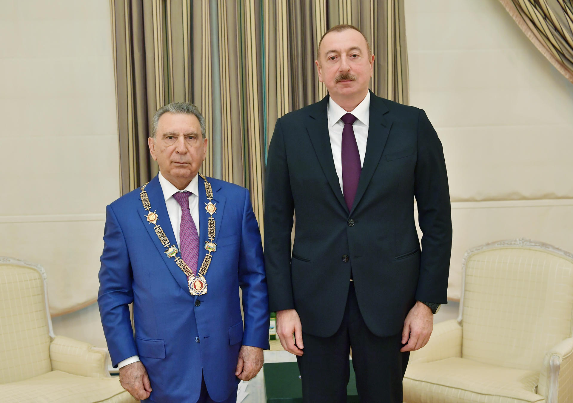 President Ilham Aliyev receives Ramiz Mehdiyev, presents him with "Heydar Aliyev" order (PHOTO)