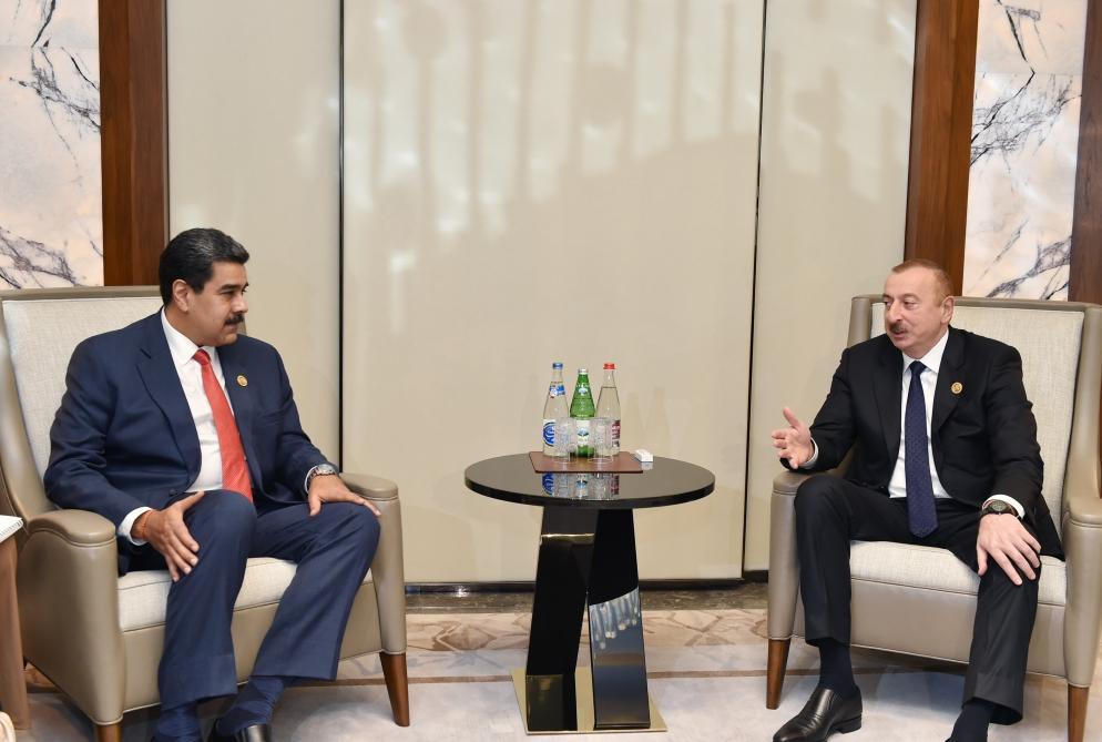 President Ilham Aliyev meets Venezuelan President Nicolas Maduro (PHOTO)
