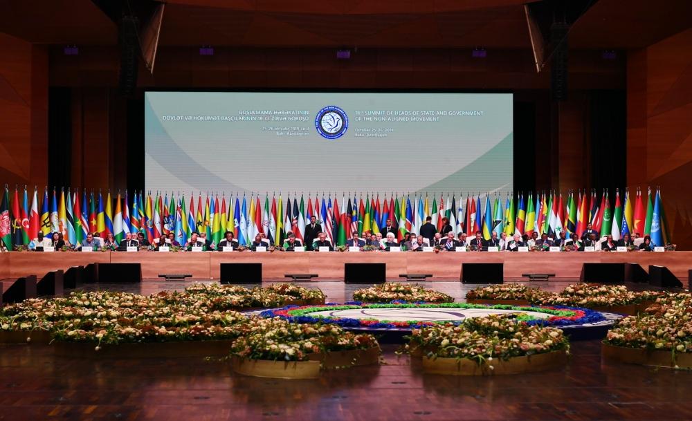 Azerbaijani president participates in 18th Summit of Non-Aligned Movement in Baku (PHOTO)