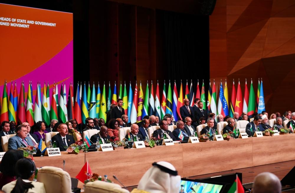 Azerbaijani president participates in 18th Summit of Non-Aligned Movement in Baku (PHOTO)