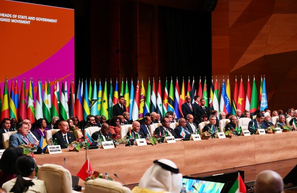 Azerbaijani president participates in 18th Summit of Non-Aligned Movement in Baku (PHOTO)