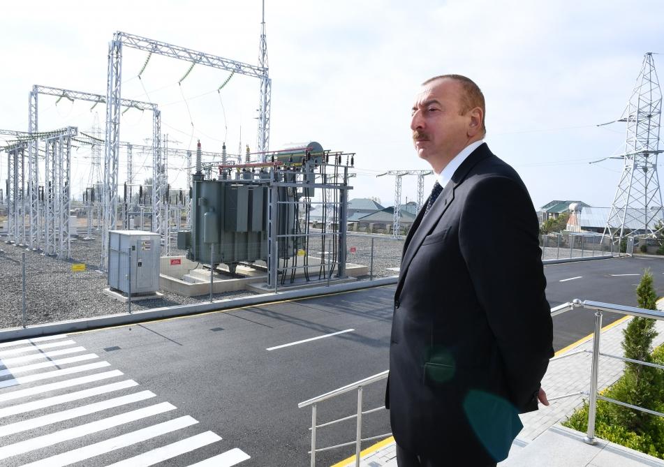 President Ilham Aliyev launches newly renovated “Gabala” power substation (PHOTO)