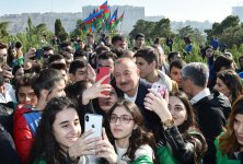 Azerbaijani president, first lady attend tree-planting campaign in Khatai district, Baku (PHOTO)