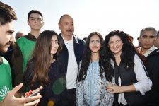 Azerbaijani president, first lady attend tree-planting campaign in Khatai district, Baku (PHOTO)