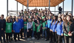 Azerbaijani president, first lady attend tree-planting campaign in Khatai district, Baku (PHOTO)