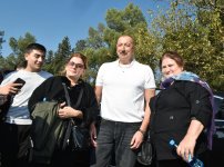 Azerbaijani president, first lady attend tree-planting campaign in Khatai district, Baku (PHOTO)