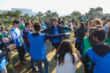 Azerbaijani president, first lady attend tree-planting campaign in Khatai district, Baku (PHOTO)