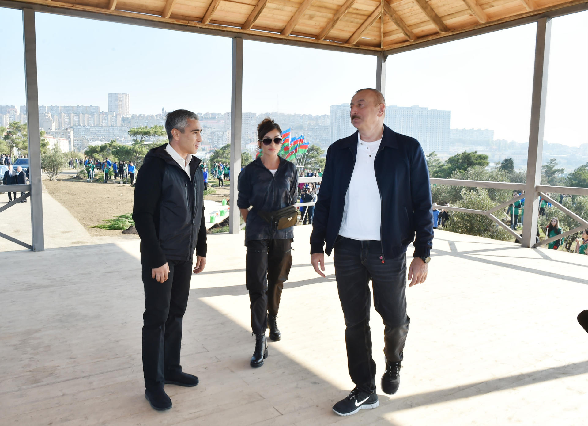 Azerbaijani president, first lady attend tree-planting campaign in Khatai district, Baku (PHOTO)