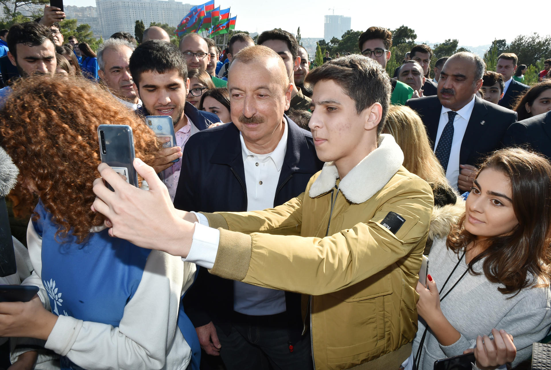 Azerbaijani president, first lady attend tree-planting campaign in Khatai district, Baku (PHOTO)