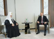 Azerbaijani president, first lady meet with Patriarch Kirill of Moscow and All Russia (UPDATE)