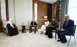 Azerbaijani president, first lady meet with Patriarch Kirill of Moscow and All Russia (UPDATE)