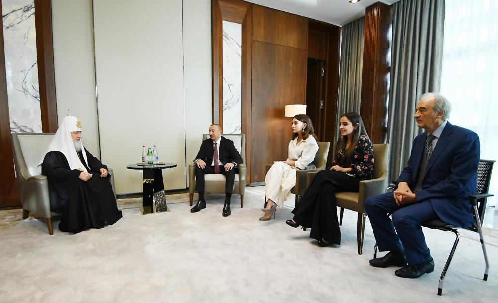 Azerbaijani president, first lady meet with Patriarch Kirill of Moscow and All Russia (UPDATE)
