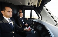 President Ilham Aliyev inaugurates Pirshaghi railway Station (PHOTO)