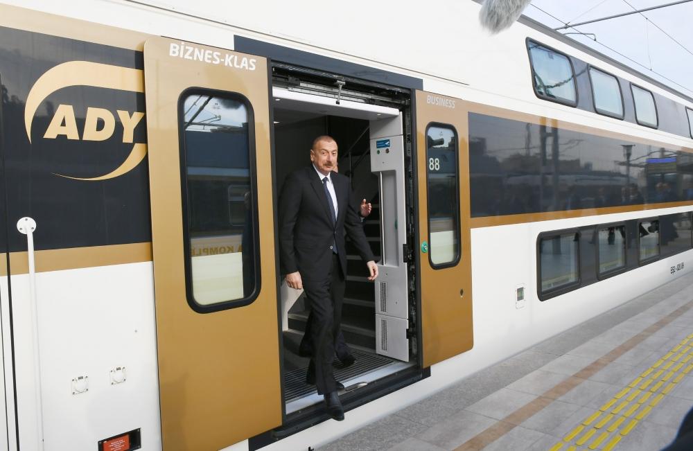 President Ilham Aliyev inaugurates Pirshaghi railway Station (PHOTO)