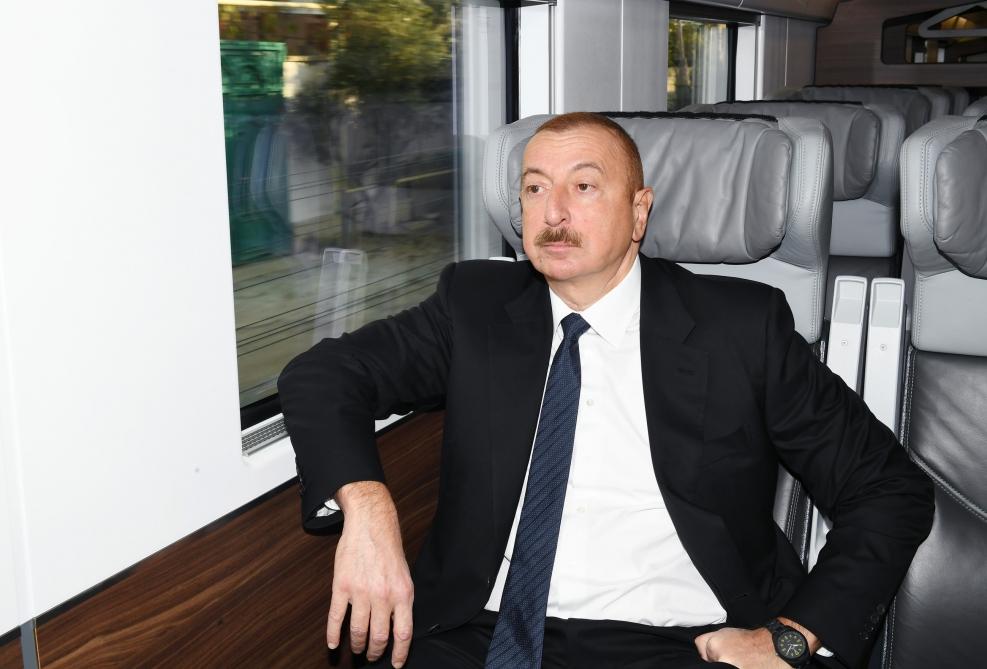 President Ilham Aliyev inaugurates Pirshaghi railway Station (PHOTO)