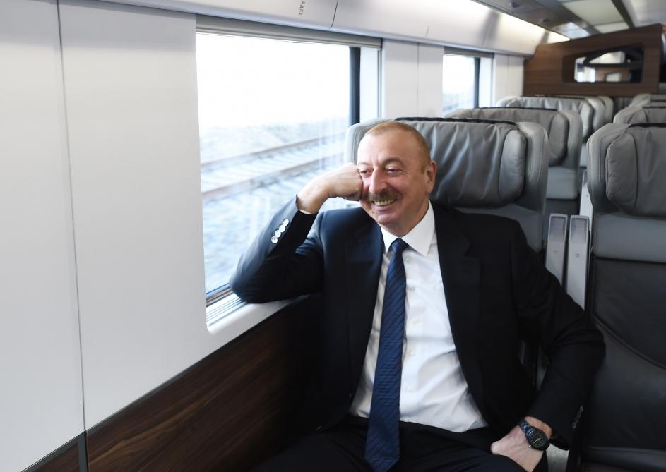 President Ilham Aliyev inaugurates Pirshaghi railway Station (PHOTO)