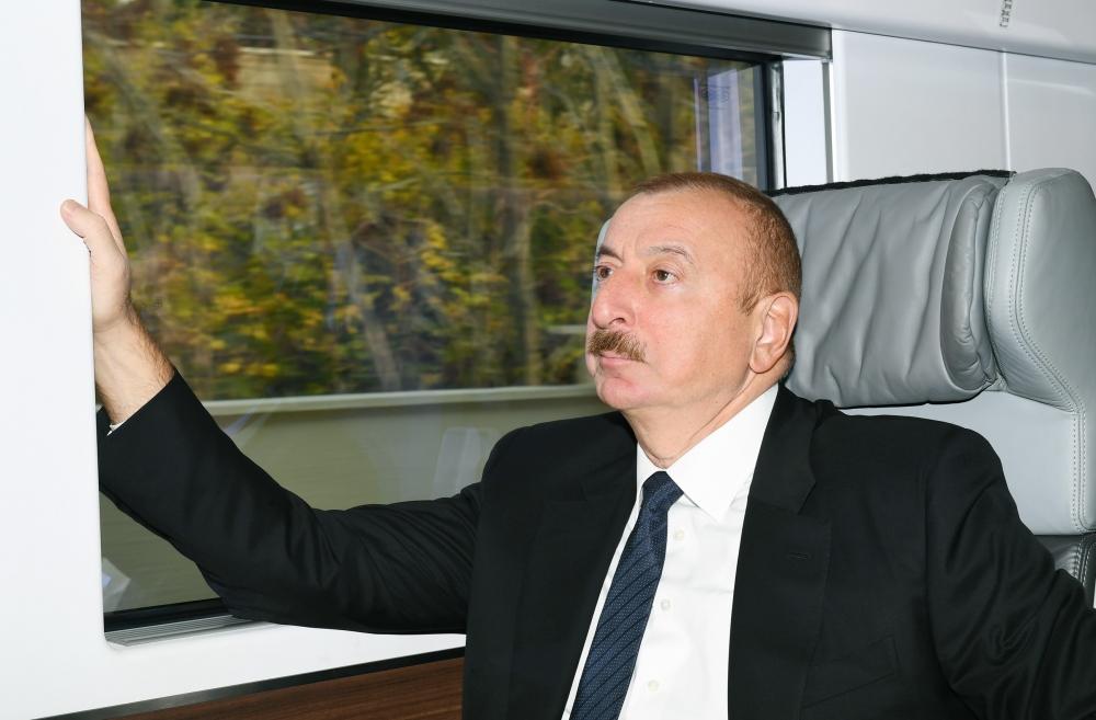 President Ilham Aliyev inaugurates Pirshaghi railway Station (PHOTO)
